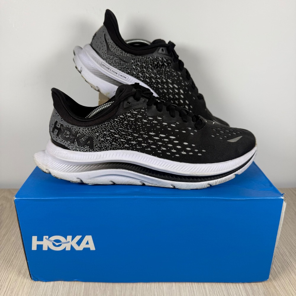 Running Shoes Hoka One One Womens 7 Black White Kawana 1123164 BWHT Sneaker